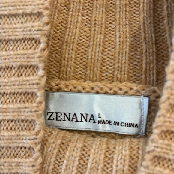 Women’s high neck Tan Sweater/Sweater Dress - Picture 5 of 9